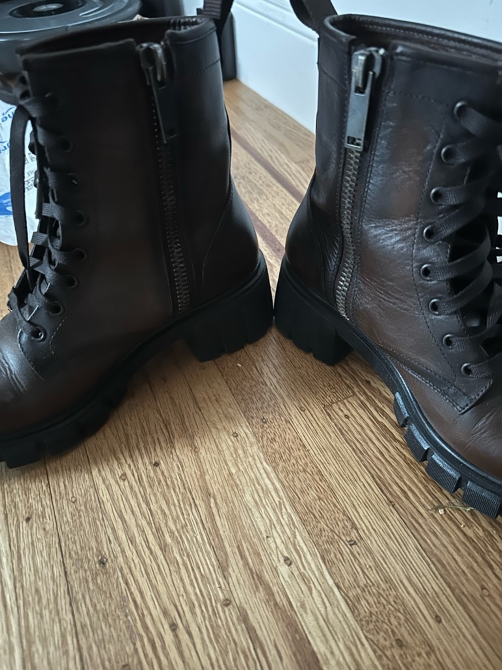 Thursday Boot Company Coda Lace-Up Combat Boots in Dark Anejo Brown - - Picture 3 of 7